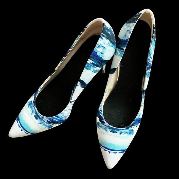 Aldo Blue Tie Dye Stiletto Heels / SZ: 6.5 - Picture 4 of 11